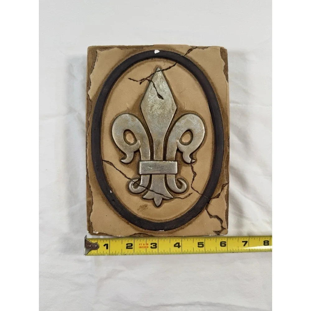 Fleur De Lis Wall Plaque Rustic New Orleans Decor‎ Distressed Relief Art